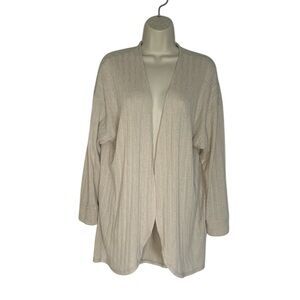 Cream colored, long sleeve cardigan size M